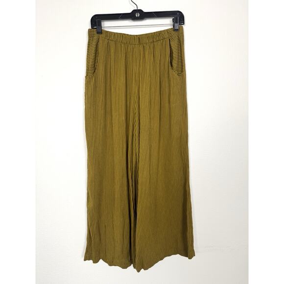 Lisa Bayne Pants Striped Parker 25” Wide Leg Usa Made Artful Home S - Picture 1 of 10